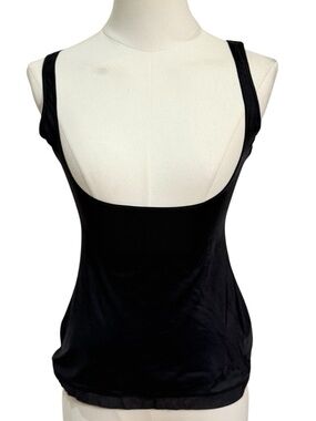 SPANX Simplicity Open Bust Shapewear Tank Black Size L Smoothing Compression